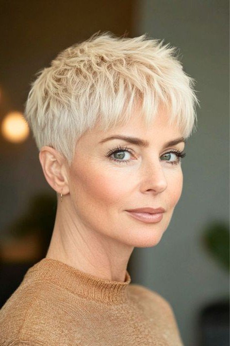 Blonde Textured Pixie Cut