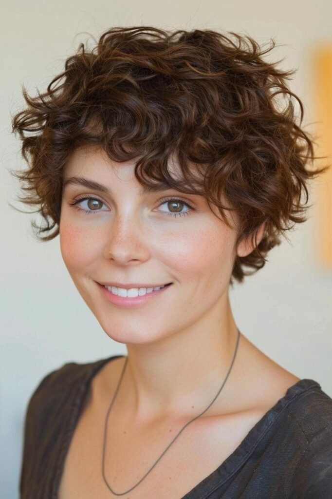 Casual Layered Curly Shag with Side Volume