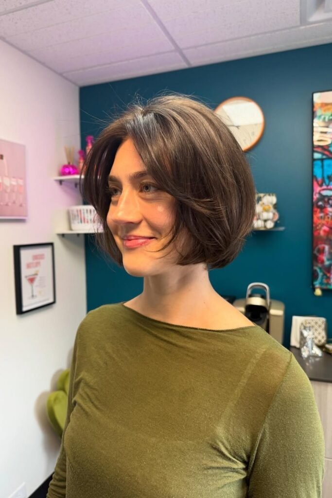 Chic Bob with Curled Face-Framing Layers