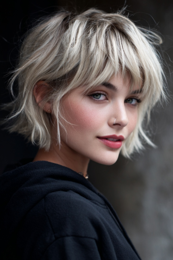 Choppy Blonde Bob with Face-Framing Layers