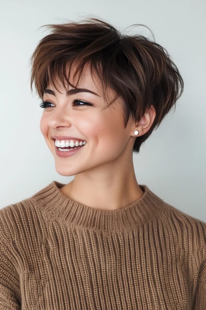 Choppy Layered Pixie Cut with Soft Fringe