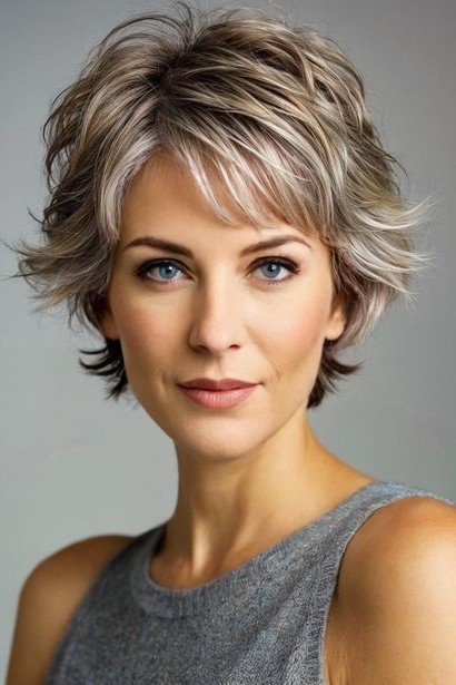 Choppy Textured Pixie Bob with Feathered Layers