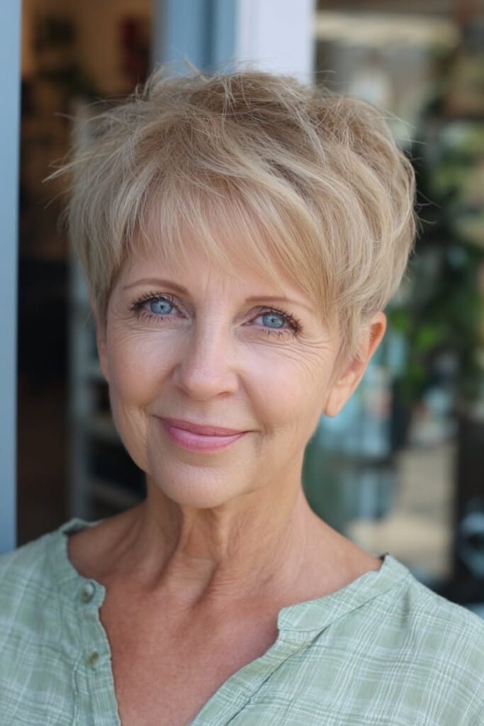 Classic Blonde Pixie with Textured Layers