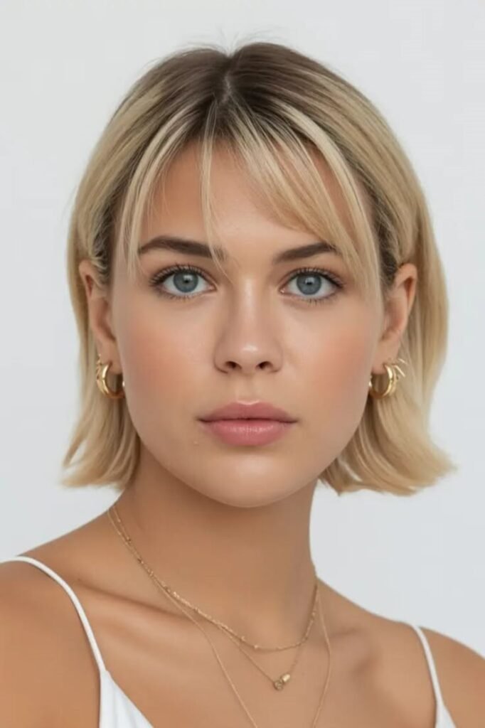 Classic Chin-Length Bob with Delicate Bangs