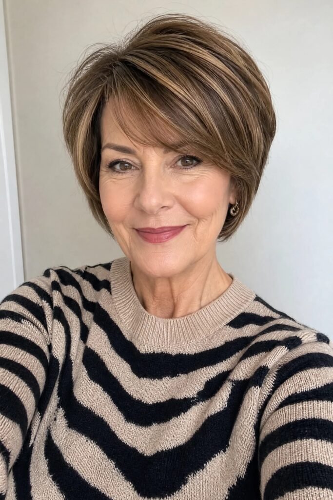 Classic Layered Bob with Side-Swept Bangs