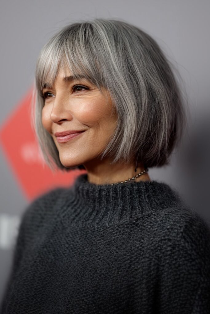 Classic Layered Bob with Subtle Bangs
