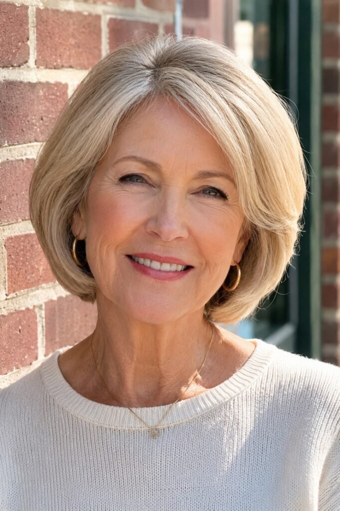 Classic Rounded Bob with Tucked Sides
