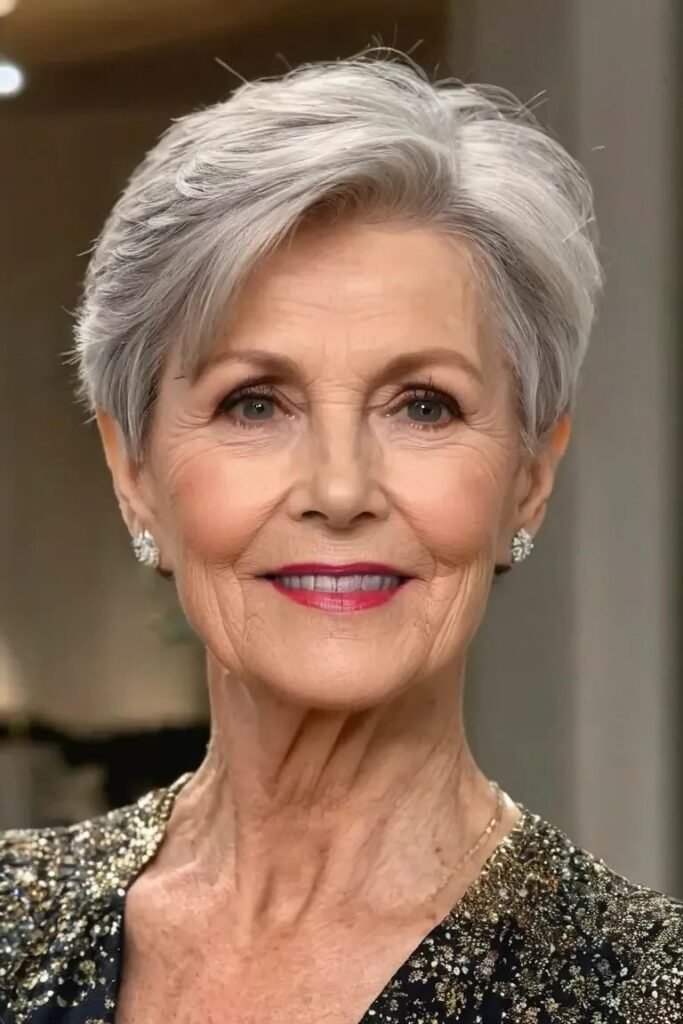 Classic Silver Pixie Cut