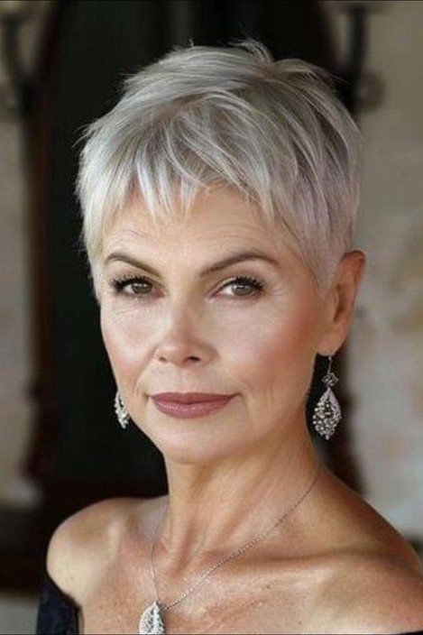 Classic Silver Pixie with Feathered Layers