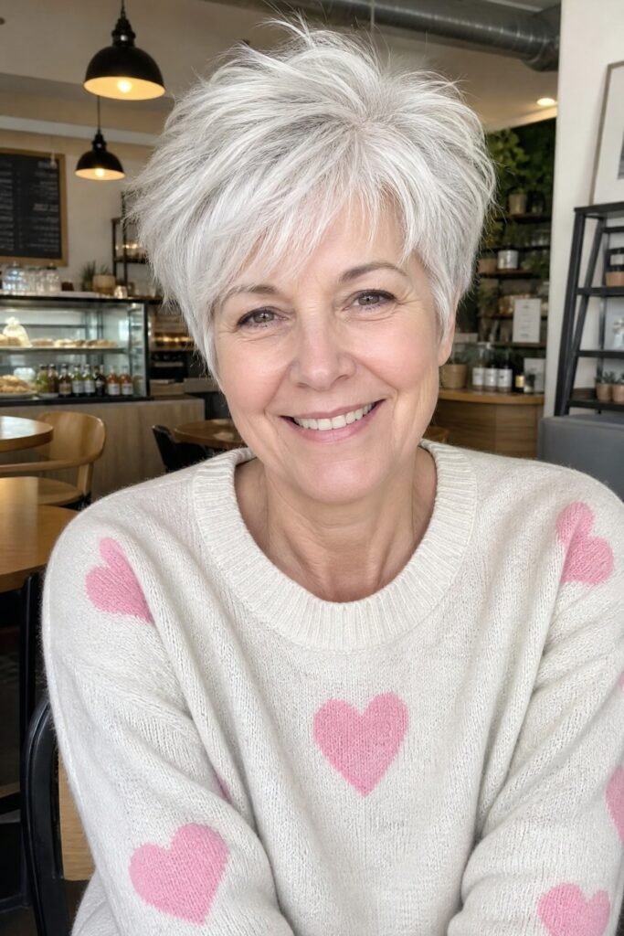 Classic Silver Pixie with Wispy Bangs