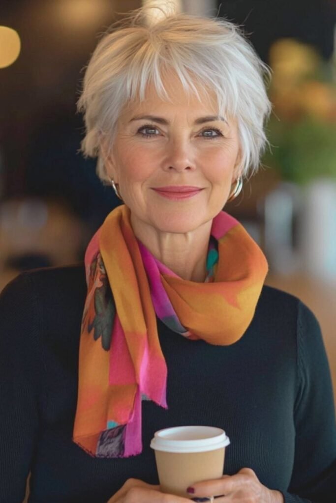Classic Silver Shag with Soft Bangs