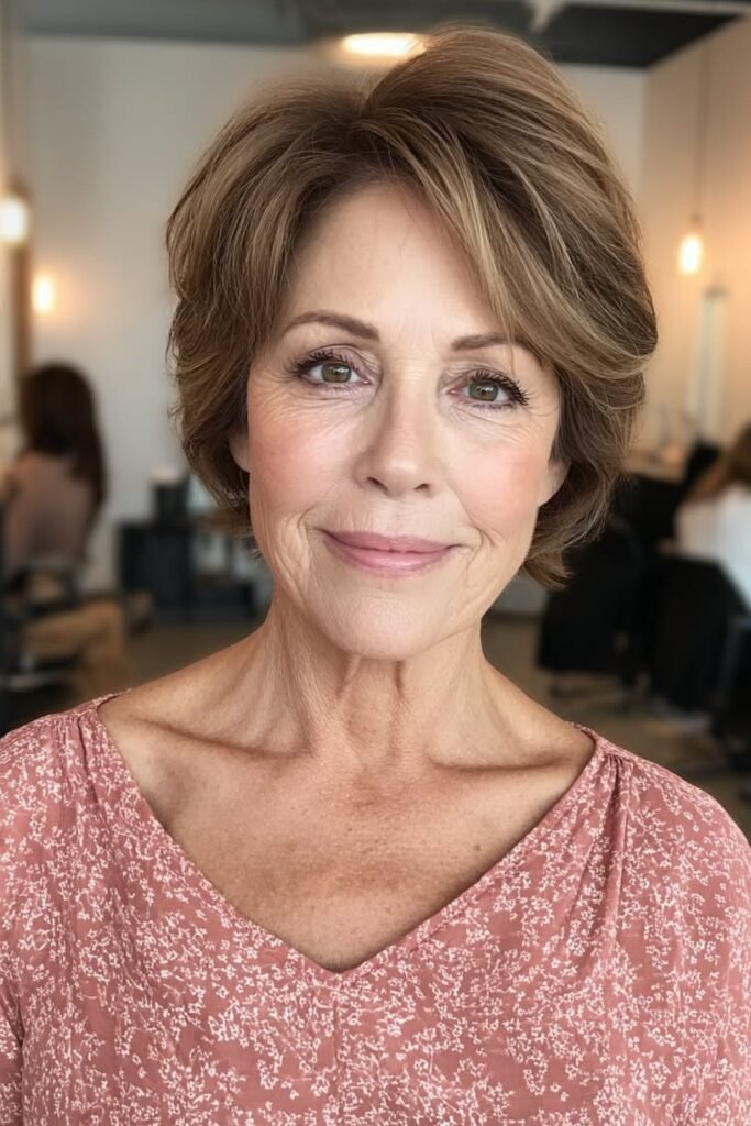 Classic Soft Layered Bob with Side Part