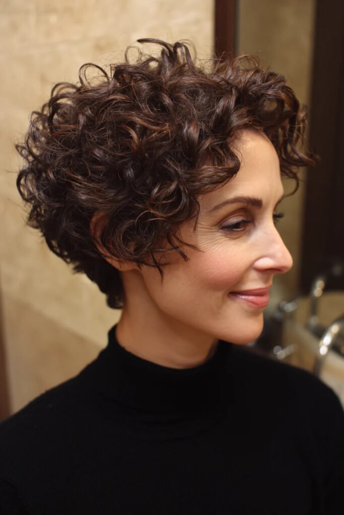 Curly Layered Pixie Cut