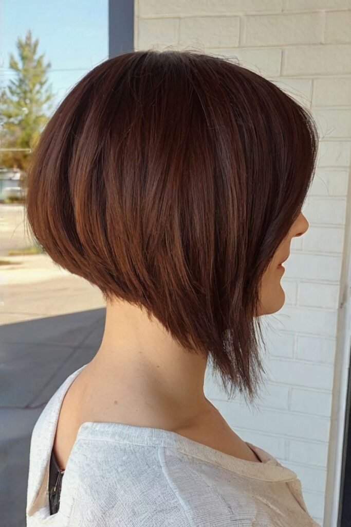 Deep Auburn Smooth A-Line Bob