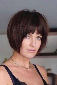 Deep Espresso Rounded Bob with Short Soft Fringe