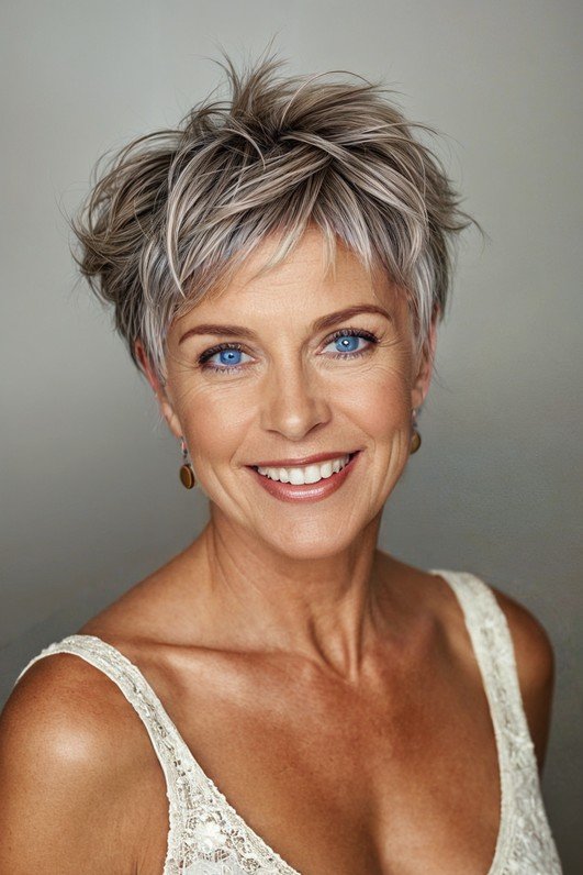 Dimensional Textured Spiky Cut with Wispy Layers