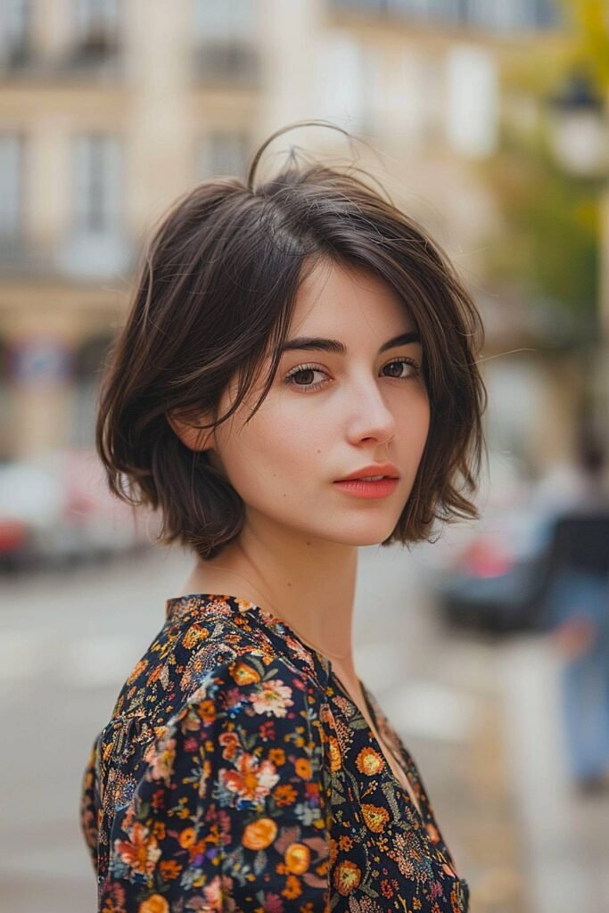 Effortless Messy Bob with Wispy Bangs