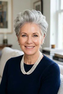 Elegant Silver Pixie with Crown Volume