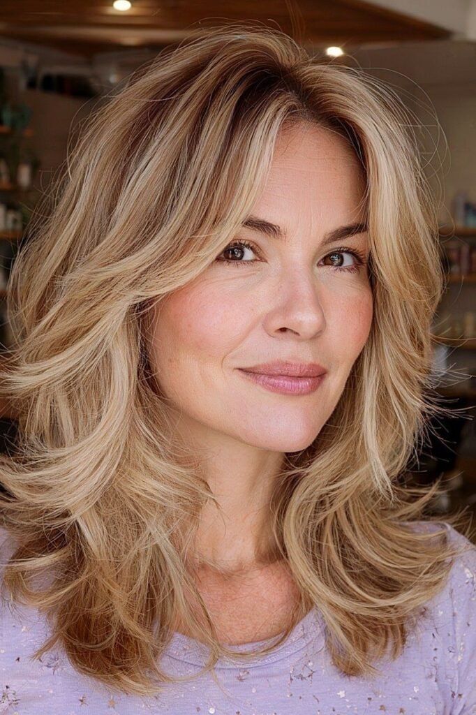 Face-Framing Layered Cut with Caramel Highlights