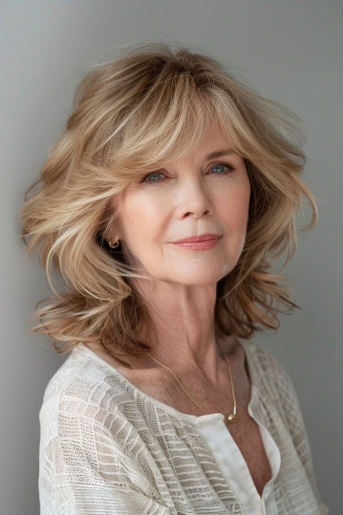 Feathered Shag Cut with Soft Side-Swept Bangs