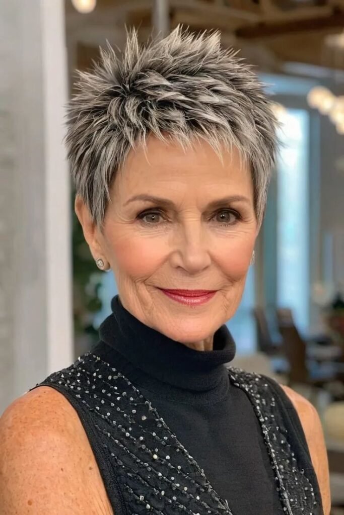 Frosted Spiky Pixie Cut