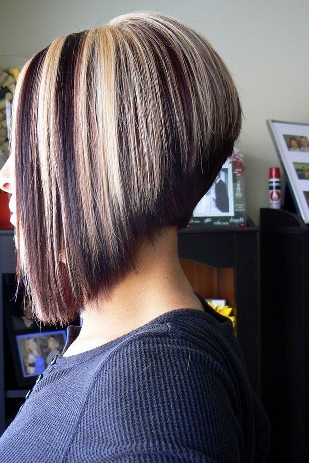 High-Contrast Highlighted Angled Bob
