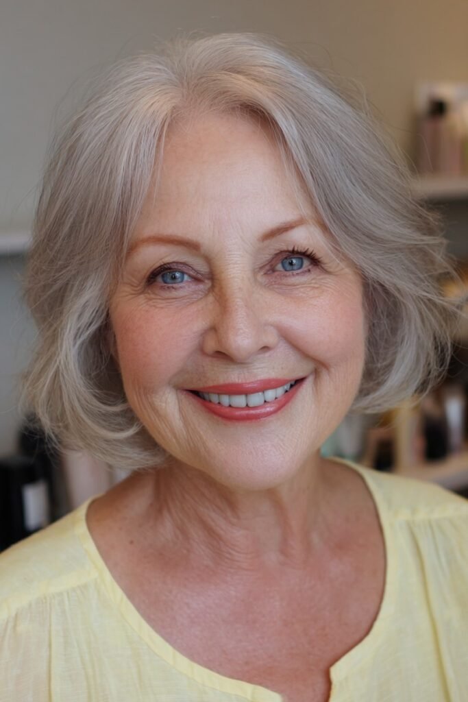 Layered Ash Blonde Bob with Soft Volume
