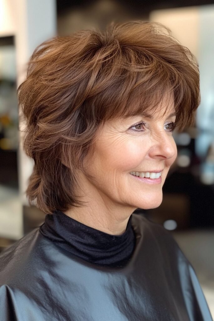 Layered Bob with Feathered Volume and Soft Bangs