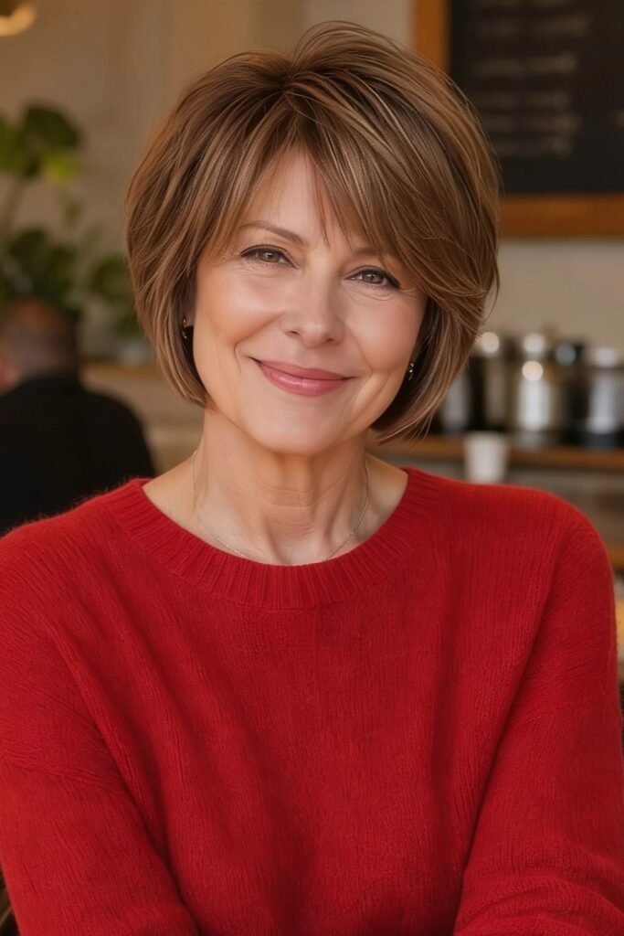 Layered Bob with Side-Swept Bangs