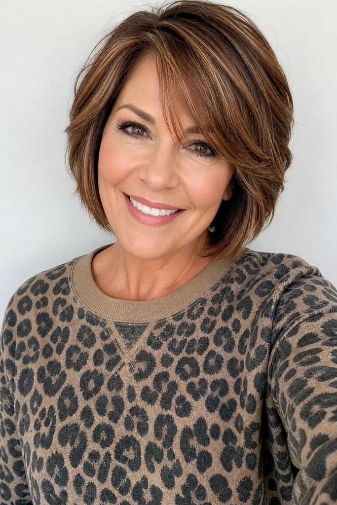 Layered Bob with Side-Swept Bangs