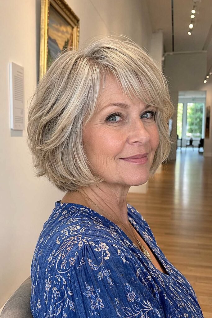 Layered Bob with Soft Side-Swept Bangs