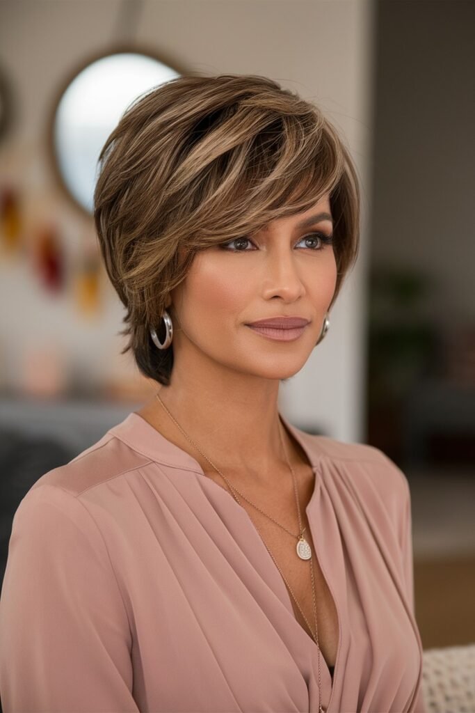 Layered Bob with Sweeping Side Bangs