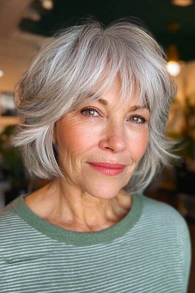 Layered Bob with Wispy Bangs