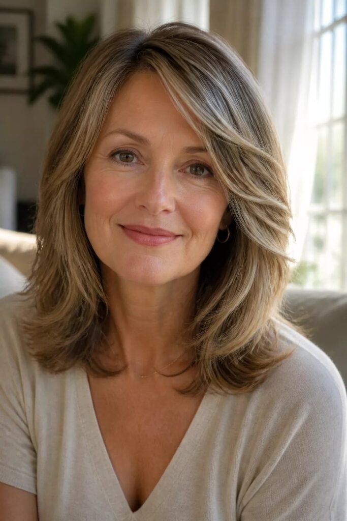 Layered Medium-Length Cut with Face-Framing Layers