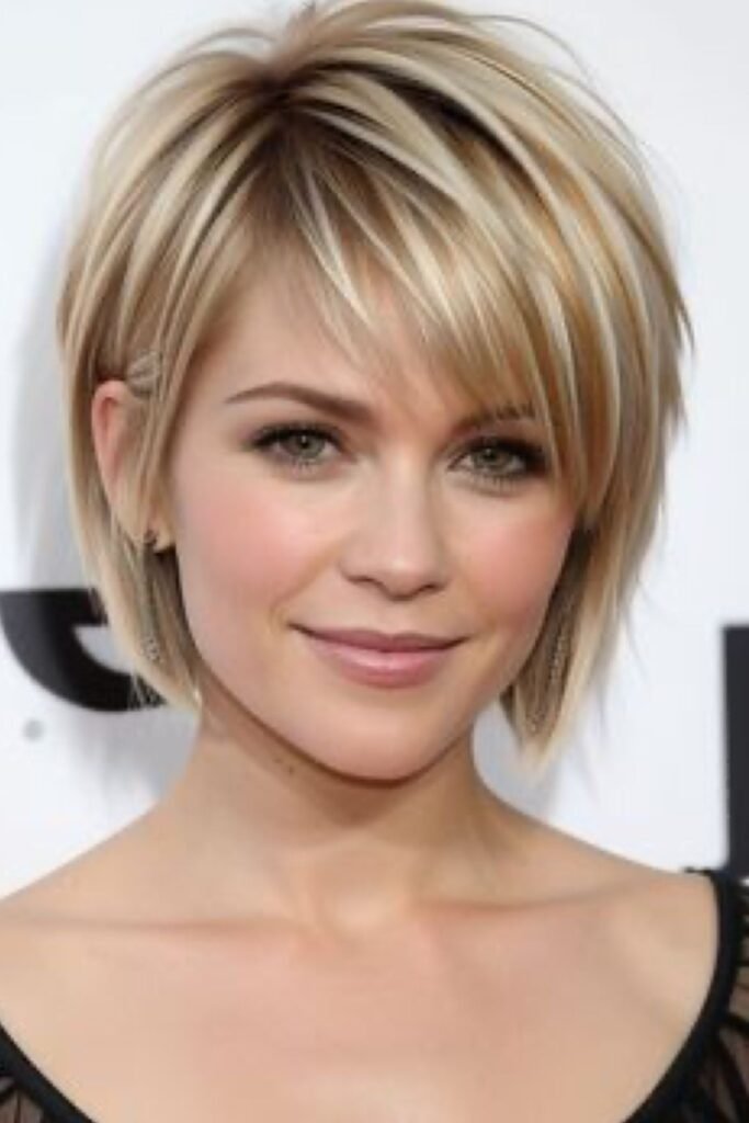Layered Pixie Bob with Side-Swept Bangs