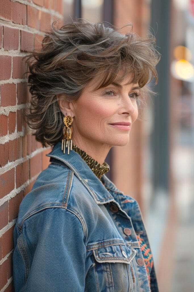 Layered Shag Bob with Volume and Bangs