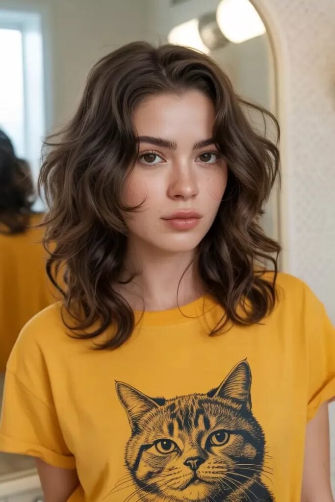 Layered Shaggy Bob with Gentle Waves