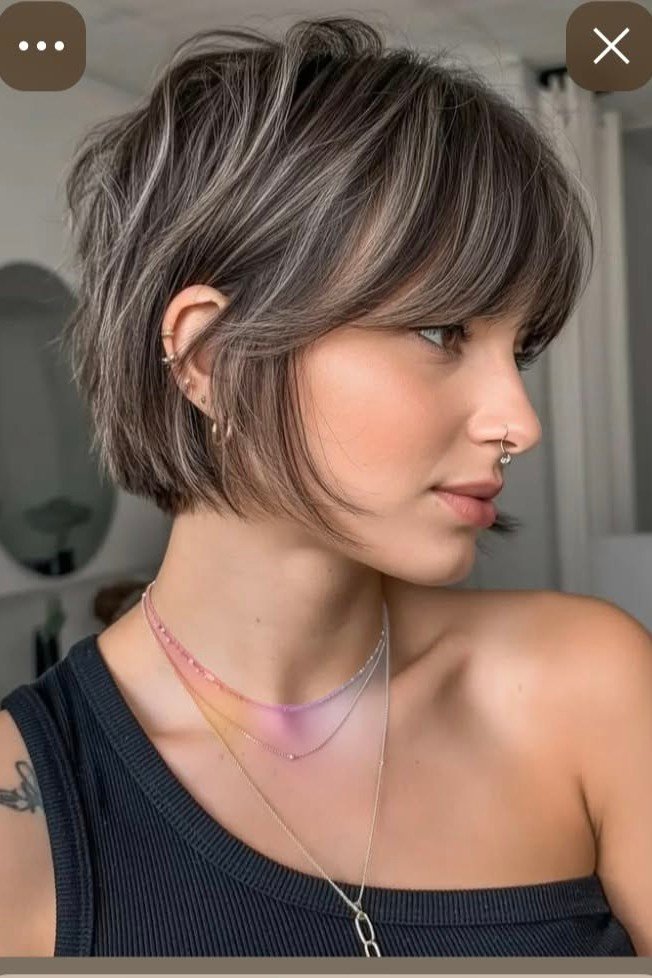 Layered Shaggy Bob with Highlights