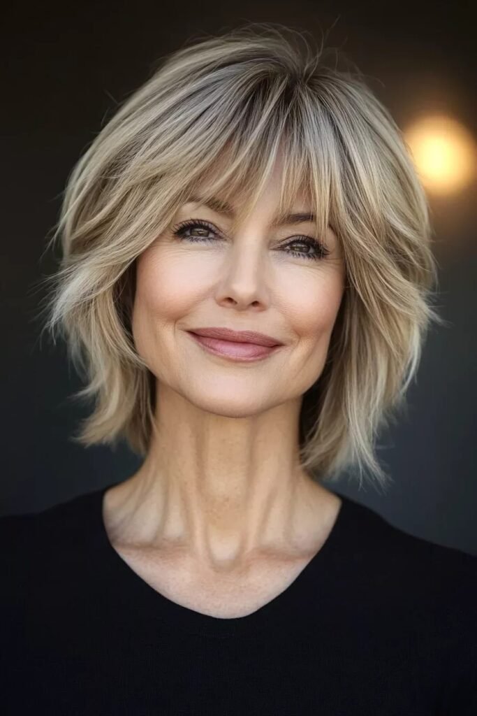 Layered Shaggy Bob with Piece-y Bangs