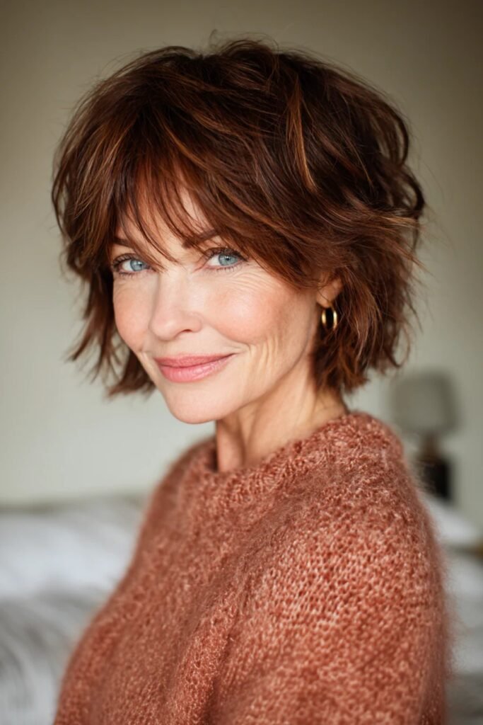 Layered Shaggy Bob with Piece-y Bangs