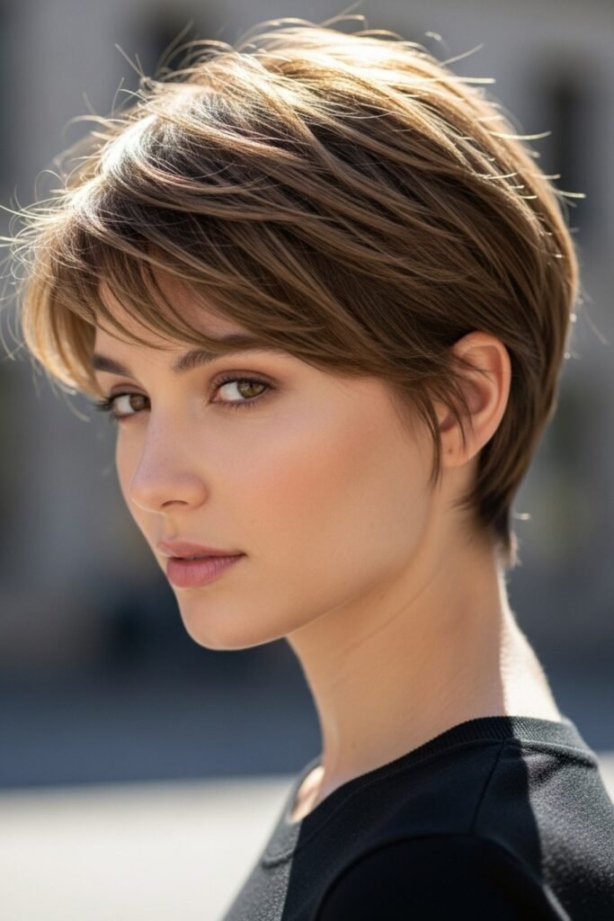 Layered Short Haircut with Soft Volume