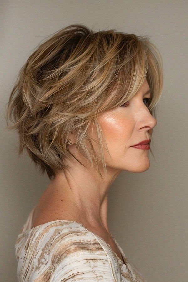 Layered Textured Bob with Face-Framing Waves