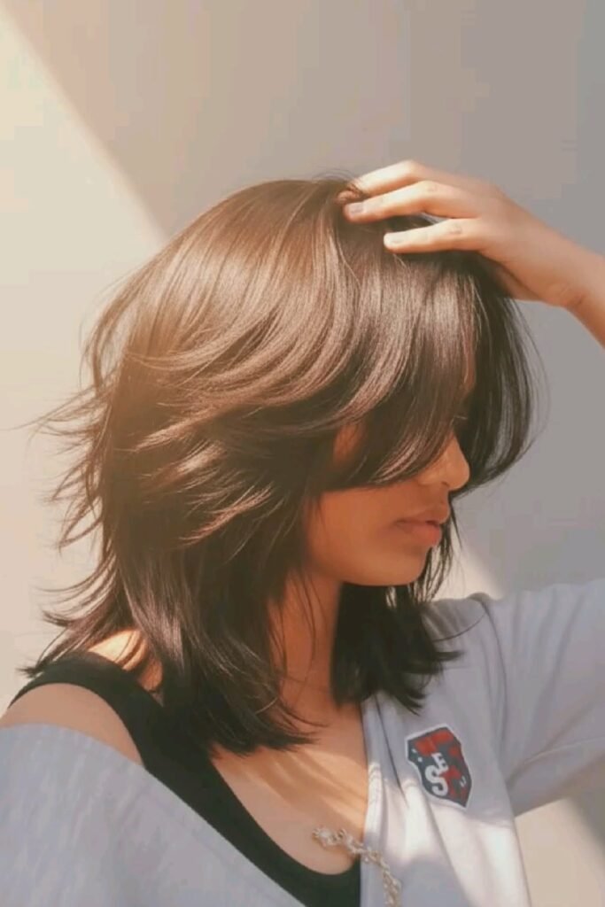 Layered Voluminous Bob with Curtain Bangs
