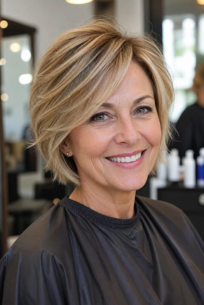 Layered Voluminous Bob with Dimensional Highlights