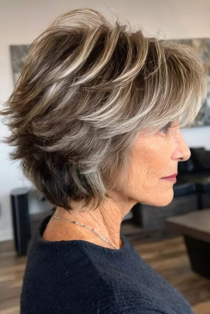 Layered Voluminous Bob with Highlights