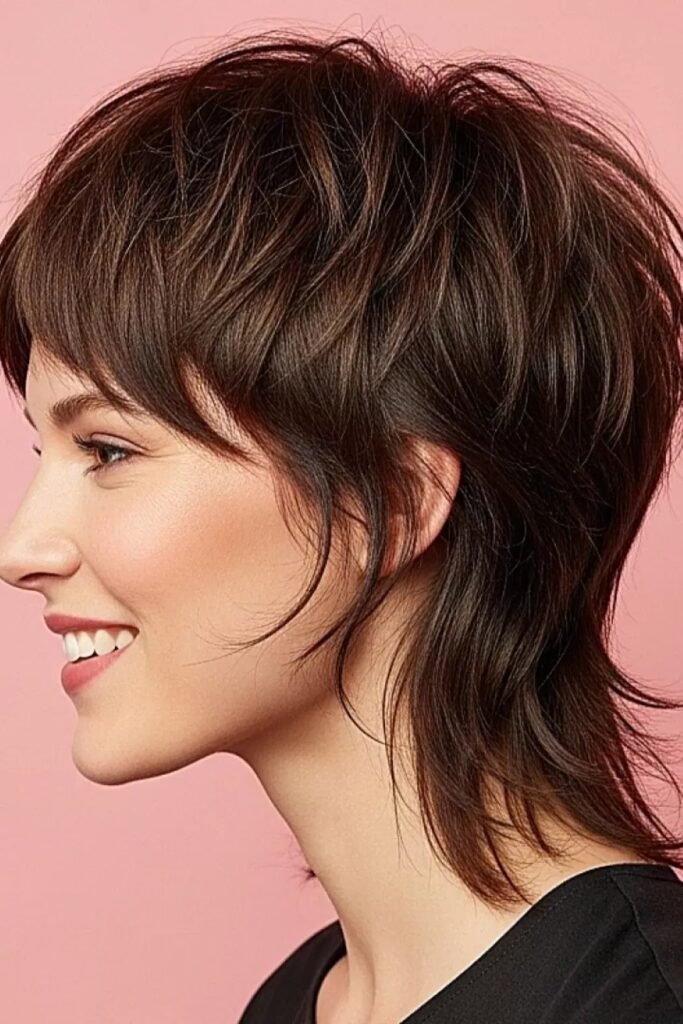 Layered Wolf with Warm Brown Highlights