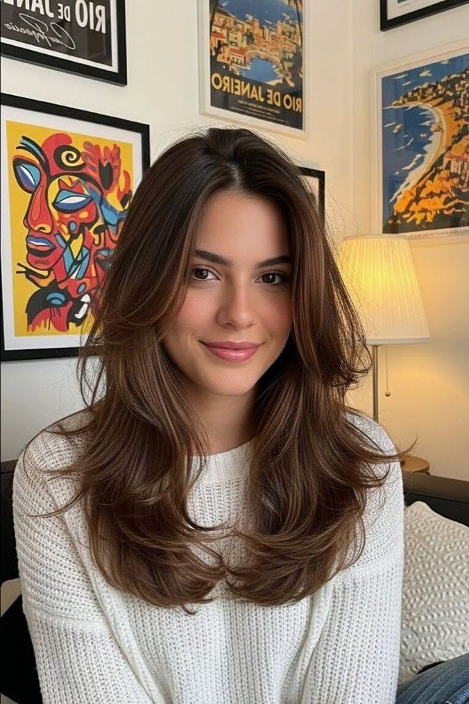 Long Layered Hair with Face-Framing Layers