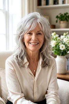 Long Layered Shag with Soft Curtain Bangs