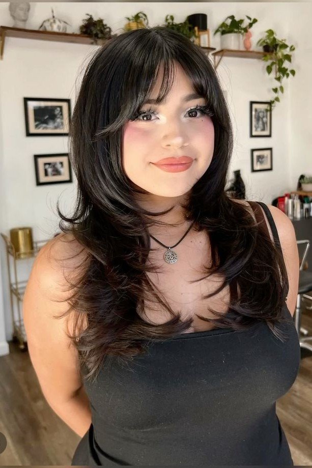 Long Shag Cut with Wispy Bangs