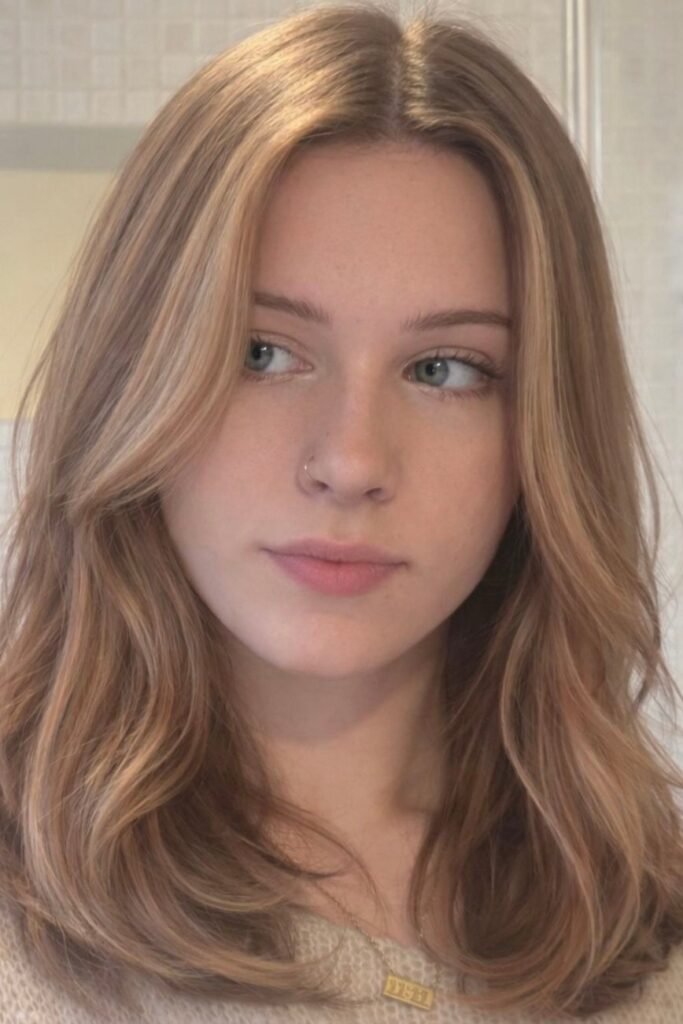 Medium Length Layered Hair with Face-Framing Layers
